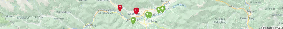 Kartenansicht für Apotheken-Notdienste in der Nähe von Gaal (Murtal, Steiermark)